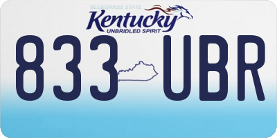 KY license plate 833UBR