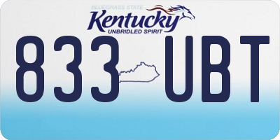 KY license plate 833UBT