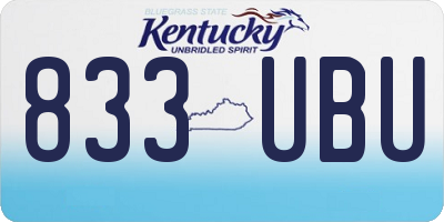 KY license plate 833UBU