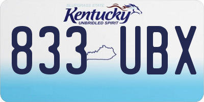 KY license plate 833UBX