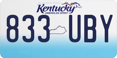 KY license plate 833UBY