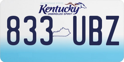 KY license plate 833UBZ