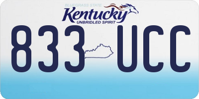 KY license plate 833UCC