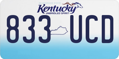 KY license plate 833UCD