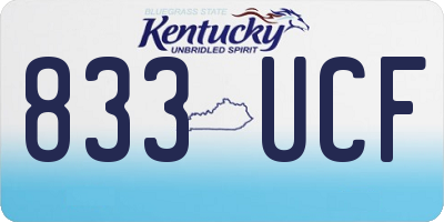 KY license plate 833UCF