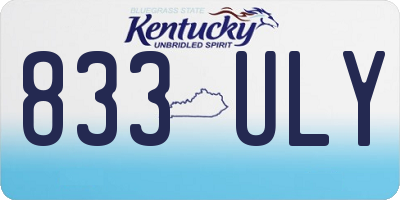 KY license plate 833ULY
