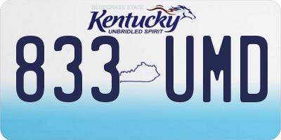 KY license plate 833UMD