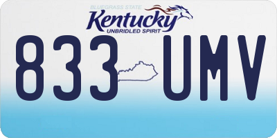 KY license plate 833UMV
