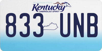 KY license plate 833UNB
