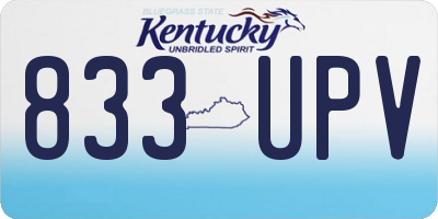 KY license plate 833UPV