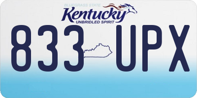 KY license plate 833UPX
