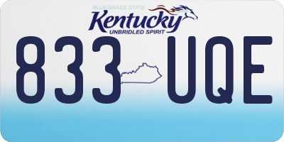 KY license plate 833UQE