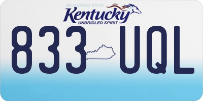 KY license plate 833UQL