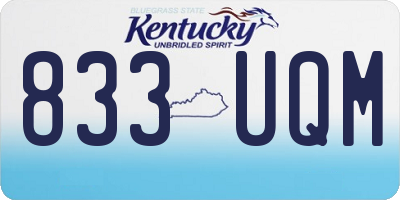 KY license plate 833UQM