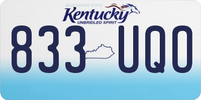KY license plate 833UQO