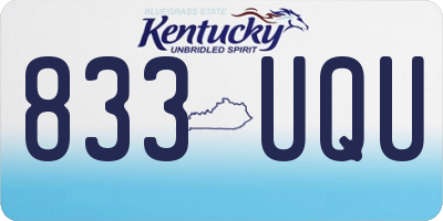 KY license plate 833UQU