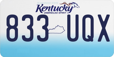KY license plate 833UQX