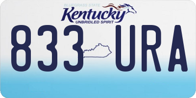 KY license plate 833URA
