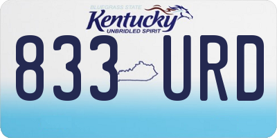 KY license plate 833URD
