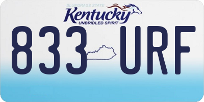 KY license plate 833URF