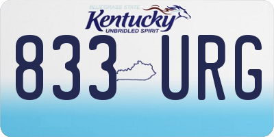 KY license plate 833URG