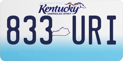 KY license plate 833URI