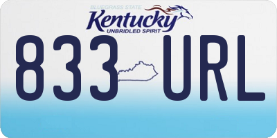 KY license plate 833URL