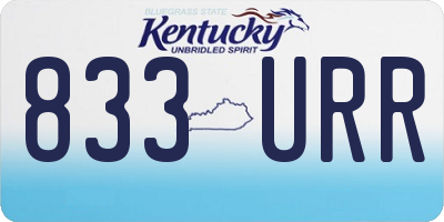 KY license plate 833URR