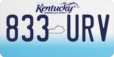 KY license plate 833URV