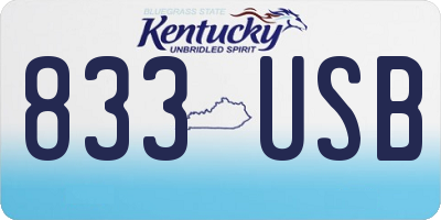 KY license plate 833USB