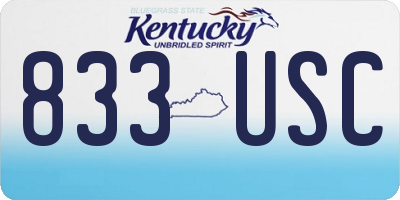 KY license plate 833USC