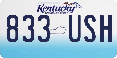 KY license plate 833USH