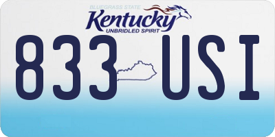 KY license plate 833USI
