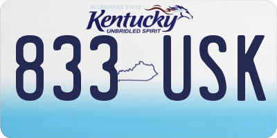KY license plate 833USK