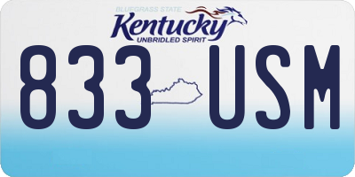 KY license plate 833USM