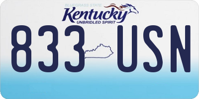 KY license plate 833USN