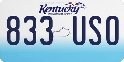 KY license plate 833USO