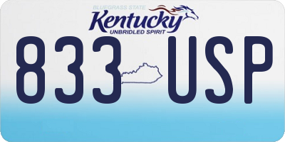 KY license plate 833USP