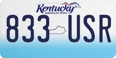KY license plate 833USR