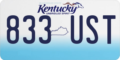 KY license plate 833UST