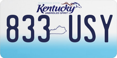 KY license plate 833USY