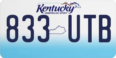 KY license plate 833UTB