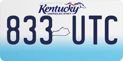 KY license plate 833UTC