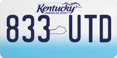 KY license plate 833UTD