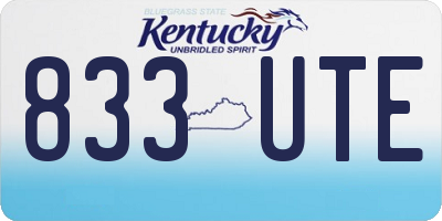 KY license plate 833UTE
