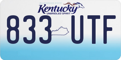 KY license plate 833UTF