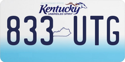 KY license plate 833UTG