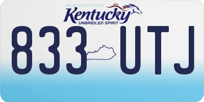 KY license plate 833UTJ