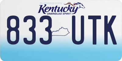 KY license plate 833UTK