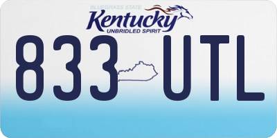 KY license plate 833UTL